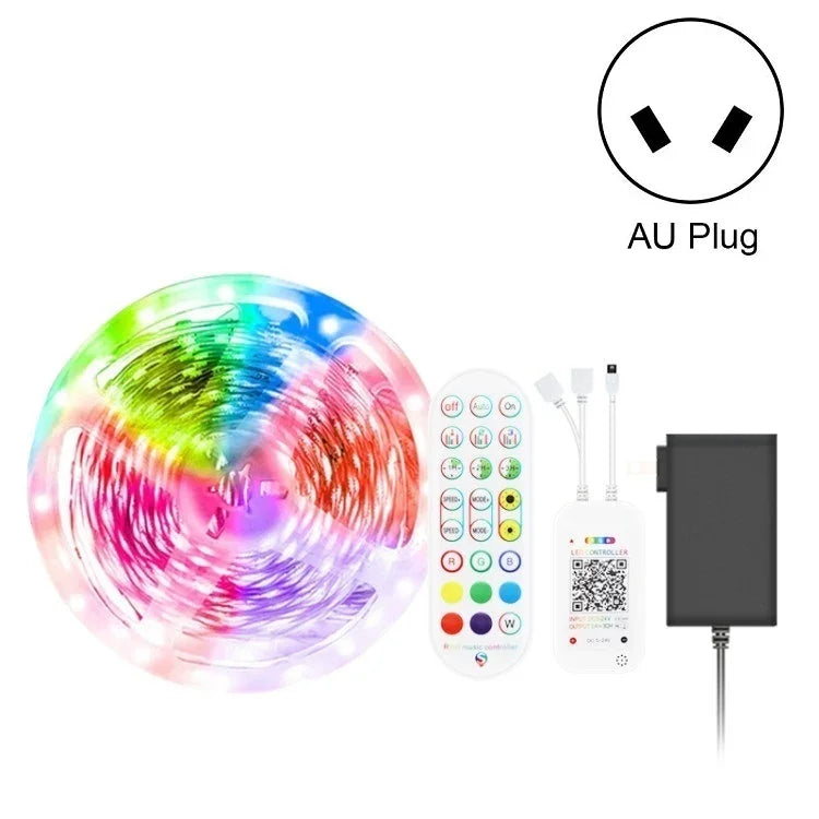 Đèn LED dây điều khiển âm thanh thông minh Bluetooth không chống nước 5050 RGB nhiều màu với điều khiển từ xa 24 phím, 5M 150 đèn LED, 5M 300 đèn LED, 10M 300 đèn LED, 10M 600 đèn LED, 15M 450 đèn LED, 15M 270 đèn LED, 20M 360 đèn LED, 30M 540 đèn LED