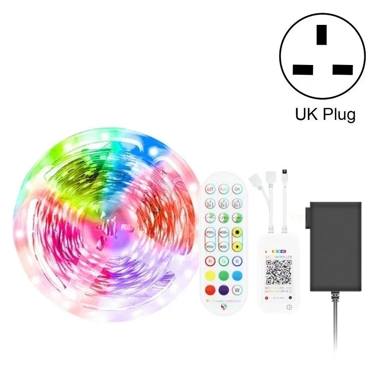 Đèn LED dây điều khiển âm thanh thông minh Bluetooth không chống nước 5050 RGB nhiều màu với điều khiển từ xa 24 phím, 5M 150 đèn LED, 5M 300 đèn LED, 10M 300 đèn LED, 10M 600 đèn LED, 15M 450 đèn LED, 15M 270 đèn LED, 20M 360 đèn LED, 30M 540 đèn LED