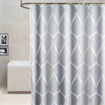 Rèm tắm chống thấm nước phòng tắm họa tiết hình học màu xám nhạt, 80x200cm, 100x200cm, 120x180cm, 200x180cm