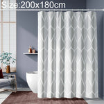 Rèm tắm chống thấm nước phòng tắm họa tiết hình học màu xám nhạt, 80x200cm, 100x200cm, 120x180cm, 200x180cm