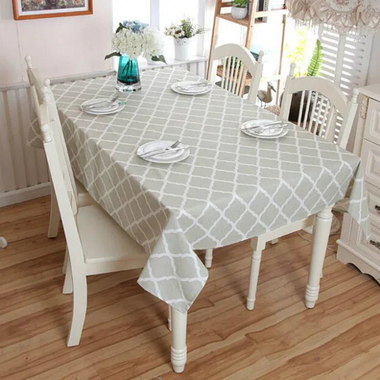 Khăn trải bàn ren cotton hình thoi màu xám, 60x60cm, 70x70cm, 90x90cm, 100x140cm, 120x120cm, 140x140cm, 90x150cm, 140x160cm, 120x160cm, 140x180cm, 130x180cm, 140x200cm, 140x220cm, 140x250cm