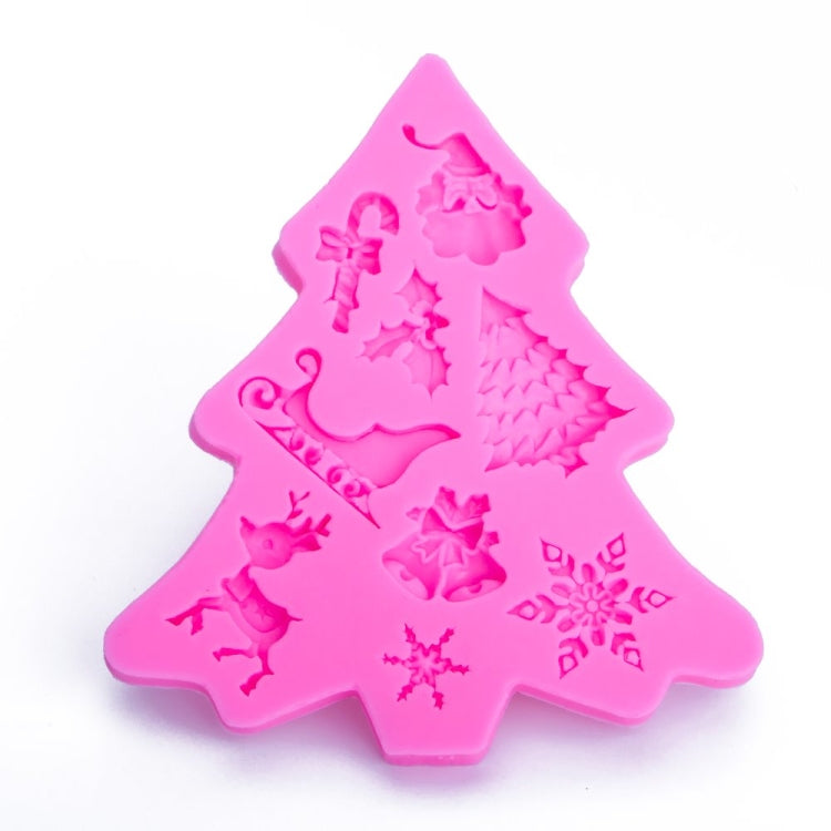 Khuôn silicone fondant hình cây thông Noel để trang trí bánh, socola, bánh quy, hình cây thông Noel