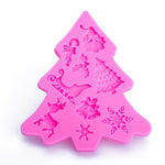 Khuôn silicone fondant hình cây thông Noel để trang trí bánh, socola, bánh quy, hình cây thông Noel