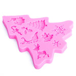 Khuôn silicone fondant hình cây thông Noel để trang trí bánh, socola, bánh quy, hình cây thông Noel