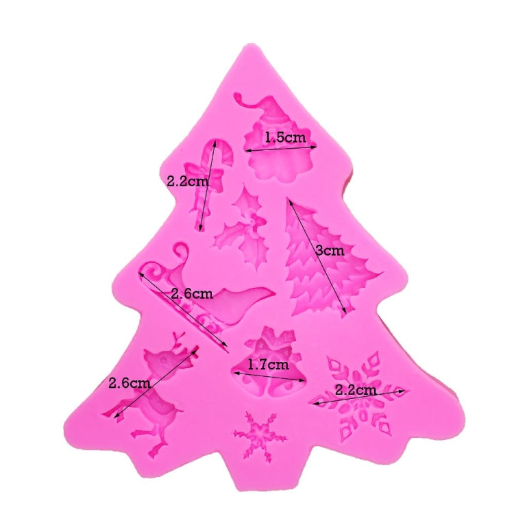 Khuôn silicone fondant hình cây thông Noel để trang trí bánh, socola, bánh quy, hình cây thông Noel