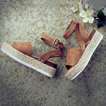 Sandal nữ đế bằng khóa một nút, size 35, 36, 37, 38, 39, 40, 41, 42, 43, 44