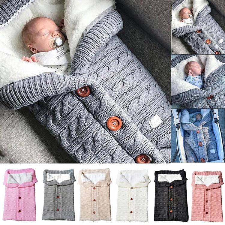 Túi ngủ cho trẻ sơ sinh bằng vải cotton mềm ấm đan kim