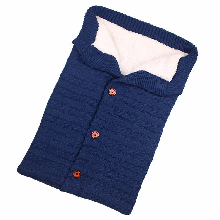 Túi ngủ cho trẻ sơ sinh bằng vải cotton mềm ấm đan kim