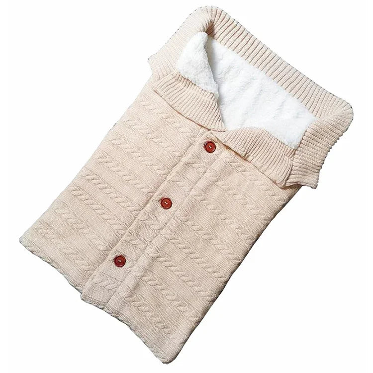 Túi ngủ cho trẻ sơ sinh bằng vải cotton mềm ấm đan kim