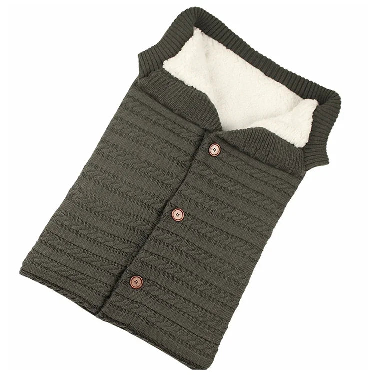 Túi ngủ cho trẻ sơ sinh bằng vải cotton mềm ấm đan kim
