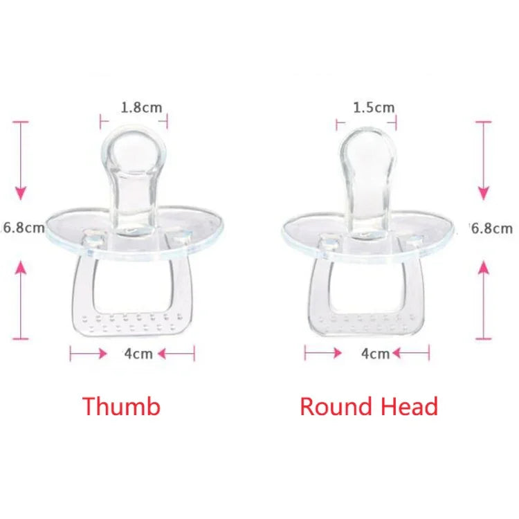 Sản phẩm cho bé, núm vú giả silicone tròn đầy đủ, núm vú giả trong suốt đầu tròn
