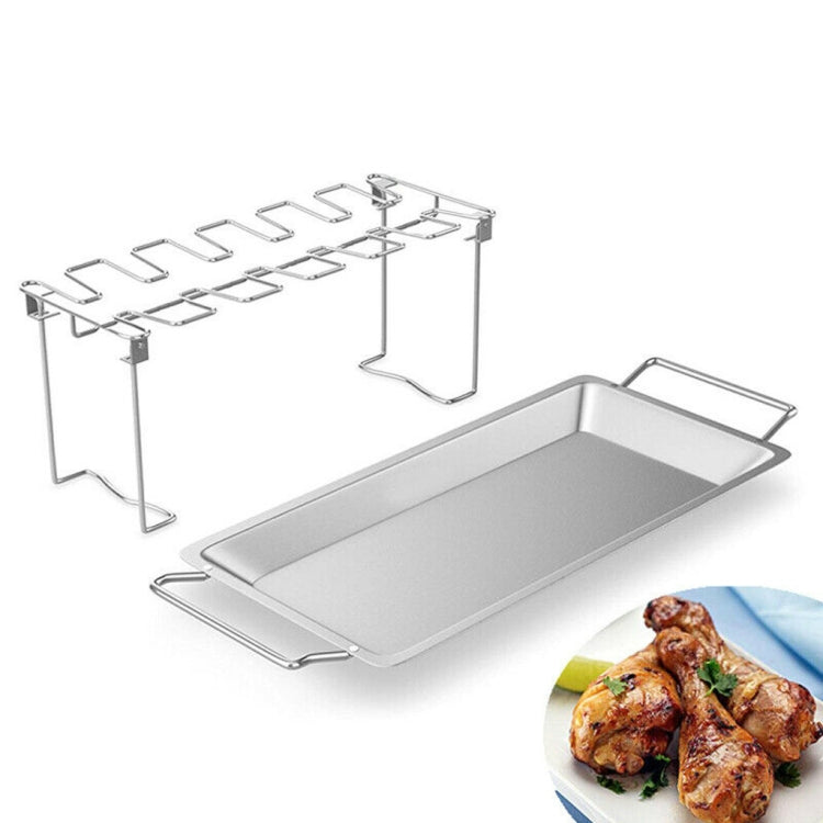 Giá nướng cánh và đùi gà bằng thép không gỉ có khay hứng mỡ, Giá nướng