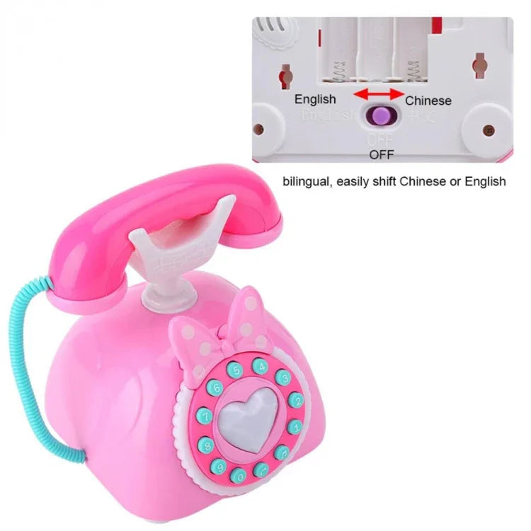 Đồ chơi âm nhạc mô phỏng điện thoại cổ điển cho trẻ em, đồ chơi giáo dục sớm hoạt hình ghép hình âm nhạc