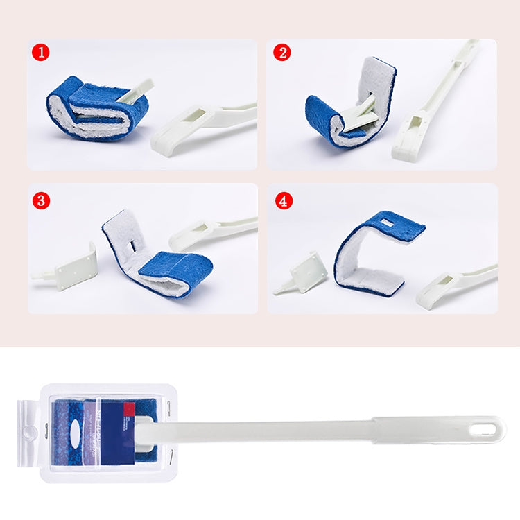 Bàn chải nhà vệ sinh dùng một lần lông mềm không góc chết, màu trắng, đen, xanh dương, xanh lá