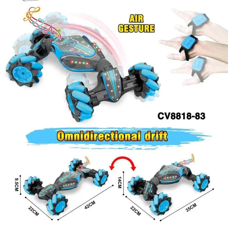 Xe điều khiển từ xa cảm ứng cử chỉ, đèn nhạc, xe biến hình xoay, xe drift, xe múa, xe địa hình biểu diễn