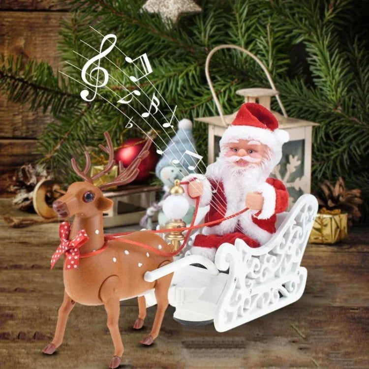 Đồ Chơi Ông Già Noel Xe Trượt Tuần Lộc Sáng Tạo Mới Có Nhạc Đồ Chơi Xe Hơi Điện Đa Năng Quà Giáng Sinh