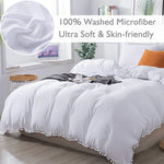 Bộ ga giường công chúa với vỏ gối trang trí bằng vải microfiber đã giặt, cỡ đơn (1 vỏ gối và 1 chăn), cỡ queen (2 vỏ gối và 1 chăn), cỡ king (2 vỏ gối và 1 chăn)