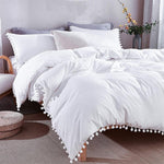 Bộ ga giường công chúa với vỏ gối trang trí bằng vải microfiber đã giặt, cỡ đơn (1 vỏ gối và 1 chăn), cỡ queen (2 vỏ gối và 1 chăn), cỡ king (2 vỏ gối và 1 chăn)