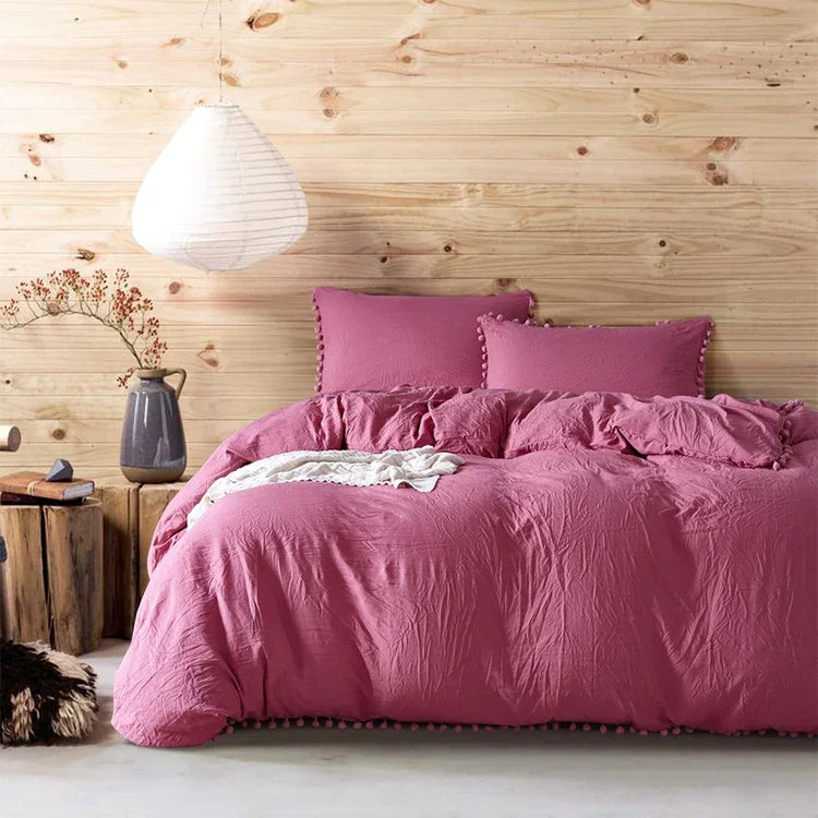 Bộ ga giường công chúa với vỏ gối trang trí bằng vải microfiber đã giặt, cỡ đơn (1 vỏ gối và 1 chăn), cỡ queen (2 vỏ gối và 1 chăn), cỡ king (2 vỏ gối và 1 chăn)