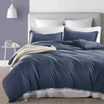 Bộ ga giường công chúa với vỏ gối trang trí bằng vải microfiber đã giặt, cỡ đơn (1 vỏ gối và 1 chăn), cỡ queen (2 vỏ gối và 1 chăn), cỡ king (2 vỏ gối và 1 chăn)