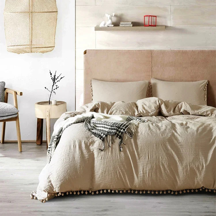 Bộ ga giường công chúa với vỏ gối trang trí bằng vải microfiber đã giặt, cỡ đơn (1 vỏ gối và 1 chăn), cỡ queen (2 vỏ gối và 1 chăn), cỡ king (2 vỏ gối và 1 chăn)