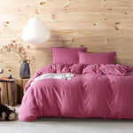 Bộ ga giường công chúa với vỏ gối trang trí bằng vải microfiber đã giặt, cỡ đơn (1 vỏ gối và 1 chăn), cỡ queen (2 vỏ gối và 1 chăn), cỡ king (2 vỏ gối và 1 chăn)