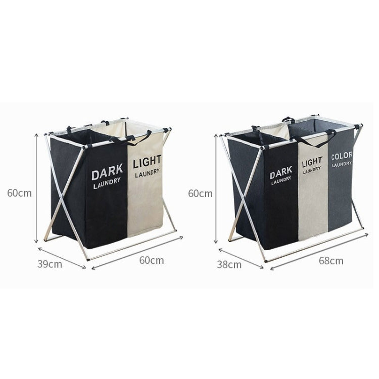 Giỏ đựng quần áo gấp vải chống thấm nước, có lớp đệm Oxford, ngăn giỏ đựng quần áo, 2 ngăn màu đen và be, 2 ngăn màu xám và be, 3 ngăn
