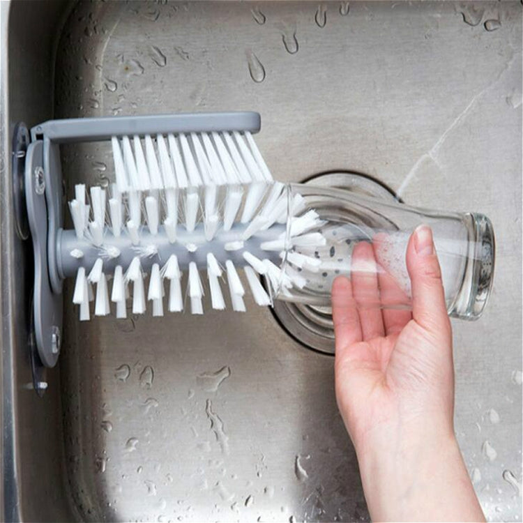 Bàn chải cốc dính tường làm sạch lười biếng, dụng cụ làm sạch cốc nhà bếp