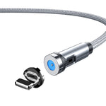CC56 Nắp chống bụi dây cáp từ tính xoay, chiều dài cáp: 2m, đầu Android 2m, đầu Micro USB 2m, đầu Type-C 2m, đầu 8Pin 2m, dây 2m + ba đầu, 2m + 8Pin + Type-C/USB-C + Micro USB, dây 2m
