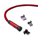 Cáp dữ liệu sạc nhanh từ tính xoay 540 độ CC57, 1m + 8 Pin + Type-C/USB-C + Micro USB + đỏ, 1m + Type-C/USB-C + Micro USB + đen, 2m + Type-C/USB-C + Micro USB + đỏ, 2m + Type-C/USB-C + Micro USB + đen