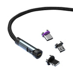 Cáp dữ liệu sạc nhanh từ tính xoay 540 độ CC57, 1m + 8 Pin + Type-C/USB-C + Micro USB + đỏ, 1m + Type-C/USB-C + Micro USB + đen, 2m + Type-C/USB-C + Micro USB + đỏ, 2m + Type-C/USB-C + Micro USB + đen