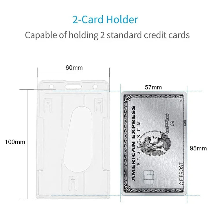 20 cái hộp đựng thẻ ID bằng nhựa cứng, hộp đựng thẻ trong suốt hai mặt, ép phun liền khối, loại đứng PS