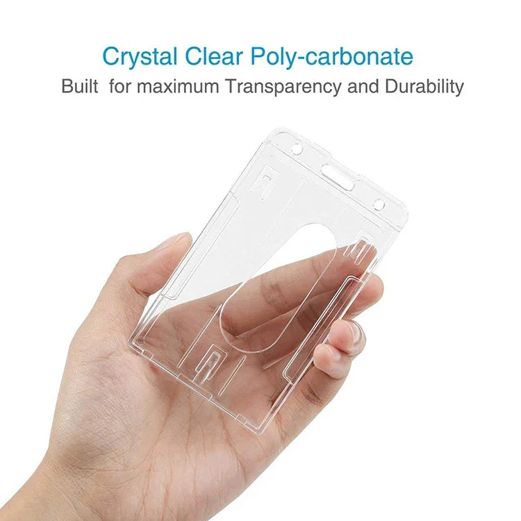 20 cái hộp đựng thẻ ID bằng nhựa cứng, hộp đựng thẻ trong suốt hai mặt, ép phun liền khối, loại đứng PS