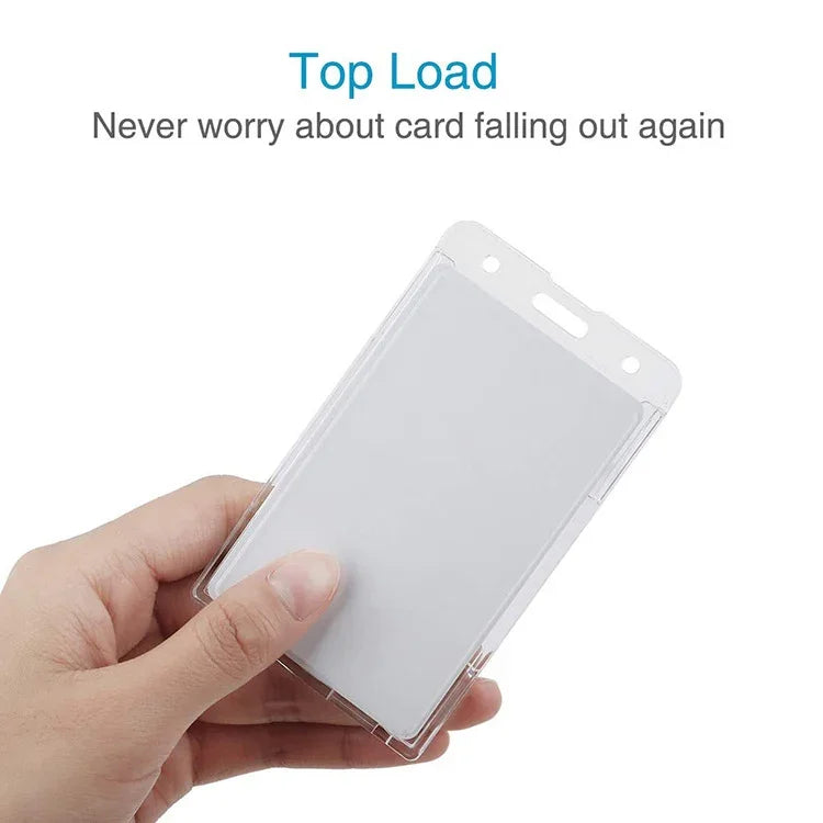 20 cái hộp đựng thẻ ID bằng nhựa cứng, hộp đựng thẻ trong suốt hai mặt, ép phun liền khối, loại đứng PS