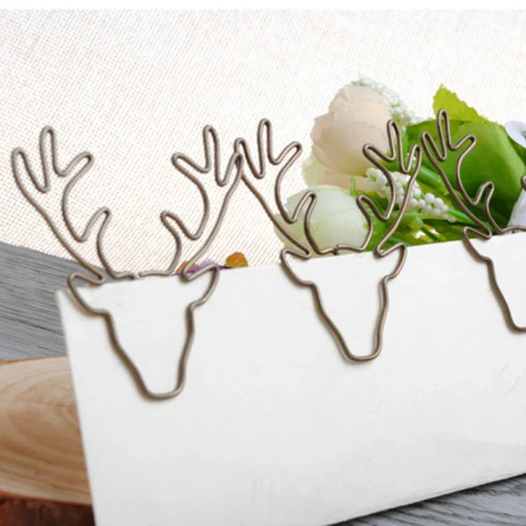 Bộ 8 kẹp giấy hình đầu hươu, kẹp giấy sáng tạo, kẹp đánh dấu sách hình đầu hươu