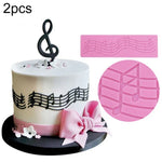 Bộ 2 khuôn silicone trang trí bánh hình nốt nhạc, dụng cụ làm bánh fondant DIY