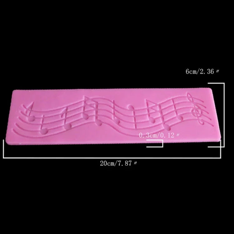 Bộ 2 khuôn silicone trang trí bánh hình nốt nhạc, dụng cụ làm bánh fondant DIY