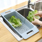 Giỏ rổ thoát nước chén đĩa điều chỉnh được, giỏ rổ thoát nước chậu rửa, giá phơi nhựa để rửa rau củ quả