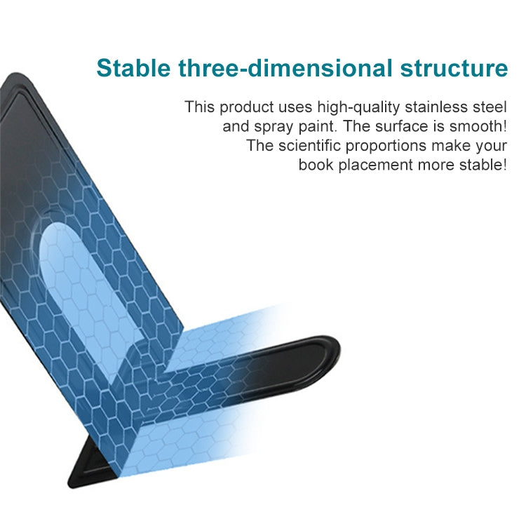 2 PCS Simple Metal Bookend Support Frame Non Slip Book Stand Desktop Organizer