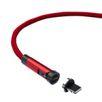 Cáp dữ liệu sạc nhanh từ tính xoay 540 độ CC57, 1m + 8Pin + đỏ, 2m + 8Pin + đỏ, 1m + 8Pin + đen, 2m + 8Pin + đen