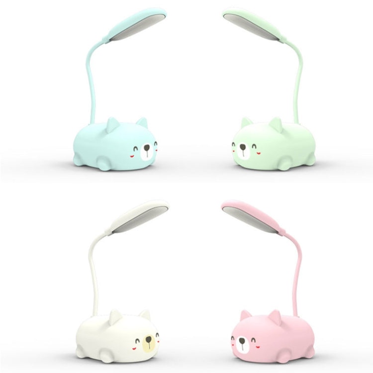 Đèn đọc sách bảo vệ mắt LED thiết kế mèo hoạt hình, đèn bàn sạc USB, màu xanh dương, trắng, xanh lá, hồng