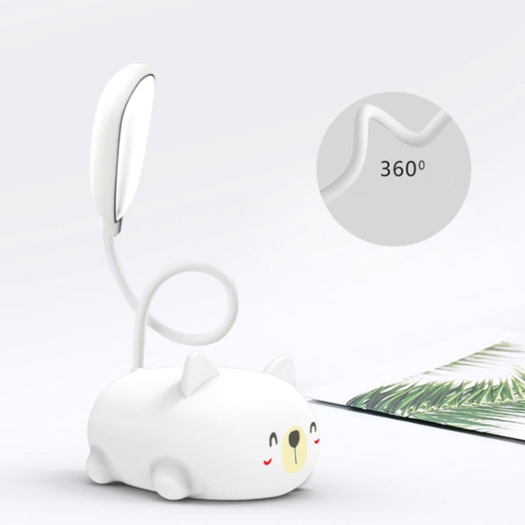 Đèn đọc sách bảo vệ mắt LED thiết kế mèo hoạt hình, đèn bàn sạc USB, màu xanh dương, trắng, xanh lá, hồng