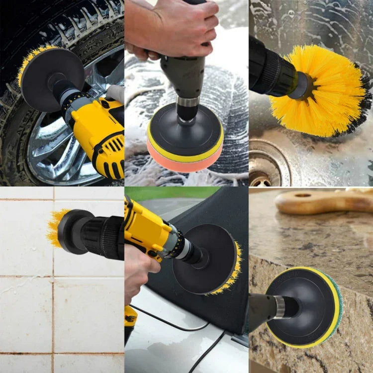 Bộ 19 miếng chổi đánh bóng khoan điện nylon lục giác gia đình, 19 trong 1