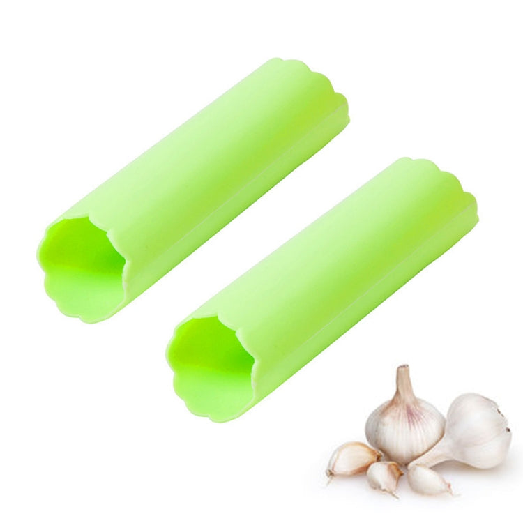 Bộ 2 dụng cụ ép tỏi, bóc tỏi nhà bếp không làm đau tay, dụng cụ bóc tỏi silicone, màu xanh lá, đỏ, xanh dương