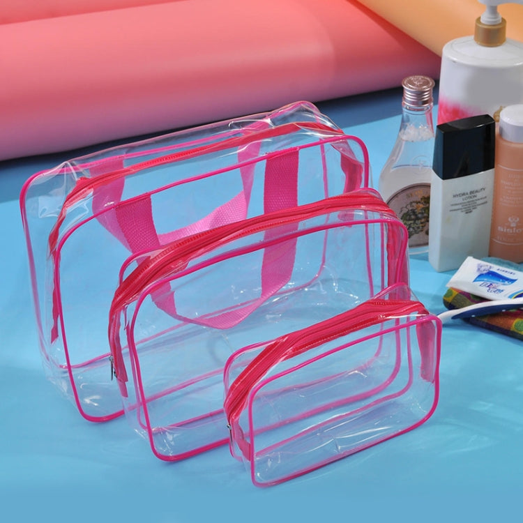 Túi đựng mỹ phẩm trong suốt chống nước PVC có khóa kéo du lịch di động, S, M, L, bộ 3 cái