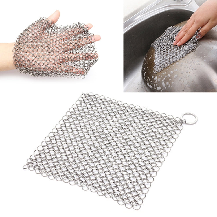 Bàn chải cọ nồi gang vuông bằng thép không gỉ, dụng cụ làm sạch đồ dùng nhà bếp, kích thước 4×4 inch, 5×5 inch, 6×6 inch, 7×7 inch, 8×8 inch, 8×6 inch