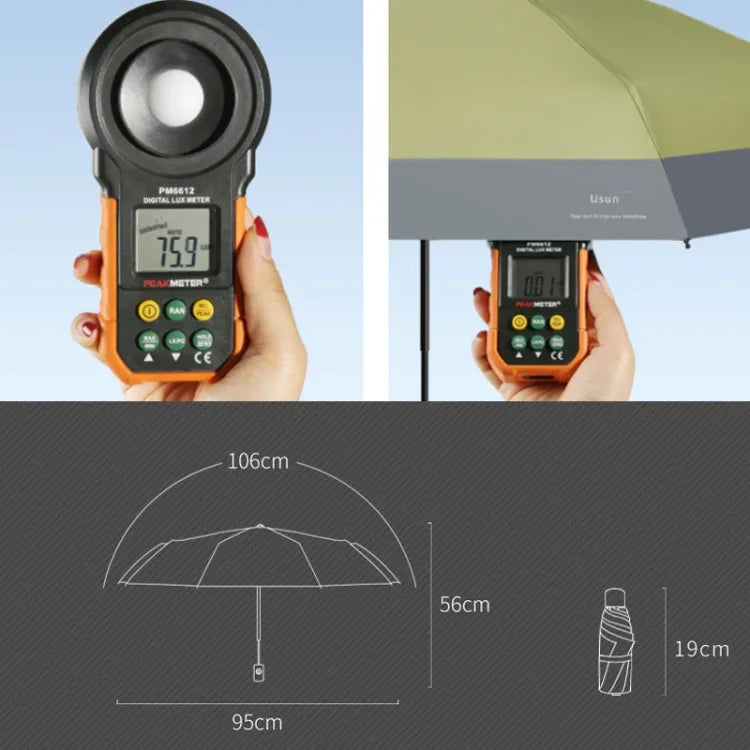 Ô gấp năm tấm tám xương LY-0621, keo đen đơn giản chống nắng, tám xương màu nghệ, hồng giữa hè, xanh sương mù, xanh matcha, xanh hải quân, xanh mực