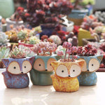 Ceramic Fleshy Flower Pot Succulent Thumb Pot Fox Flower Pot, Random Color Delivery (Without Plants), Fox Flower Pot