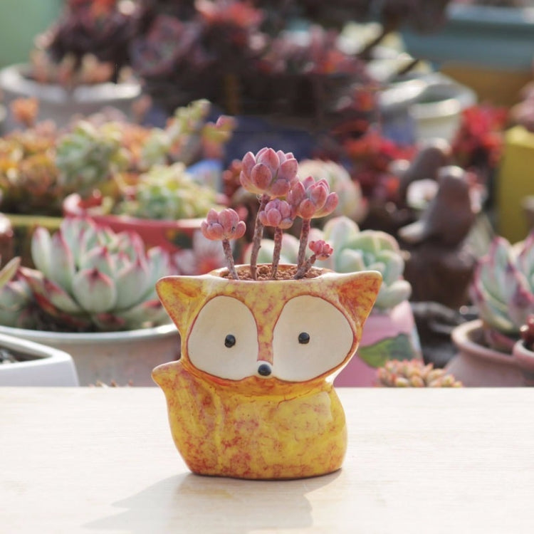 Ceramic Fleshy Flower Pot Succulent Thumb Pot Fox Flower Pot, Random Color Delivery (Without Plants), Fox Flower Pot