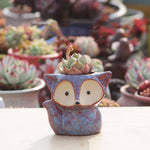 Ceramic Fleshy Flower Pot Succulent Thumb Pot Fox Flower Pot, Random Color Delivery (Without Plants), Fox Flower Pot